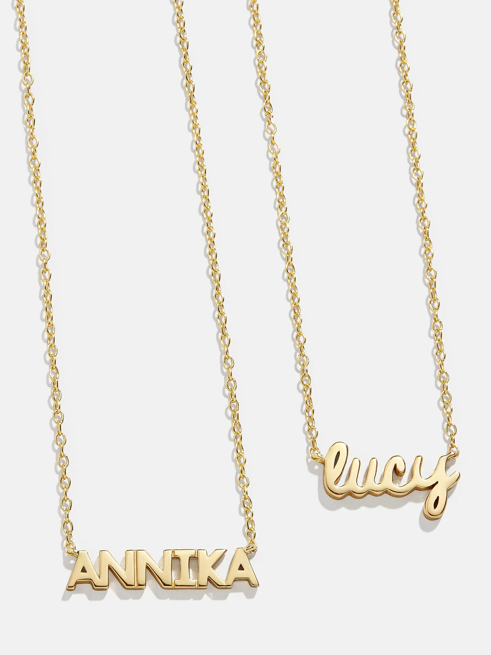 18K Gold Mini Custom Nameplate Necklace - Small