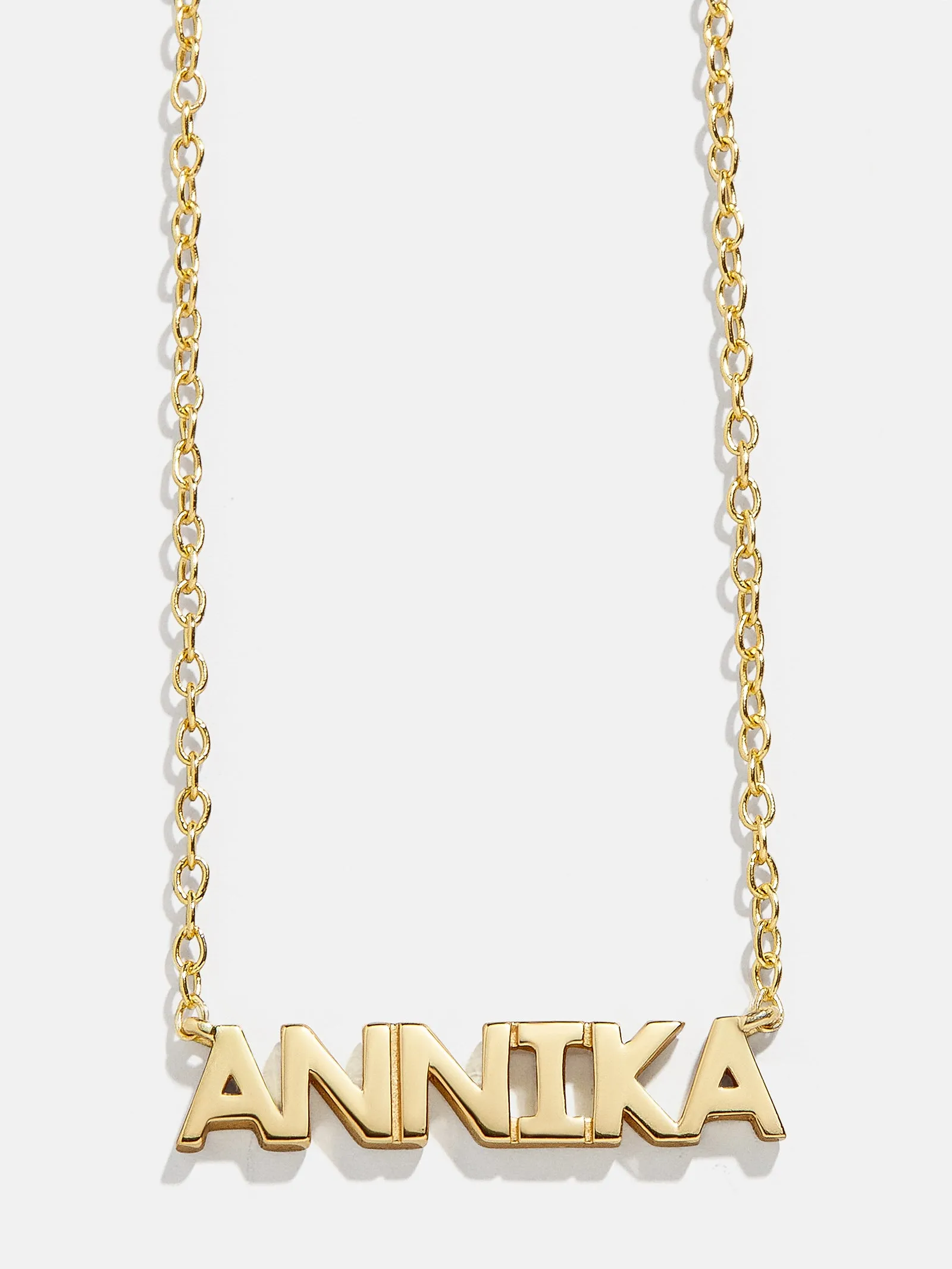 18K Gold Mini Custom Nameplate Necklace - Small