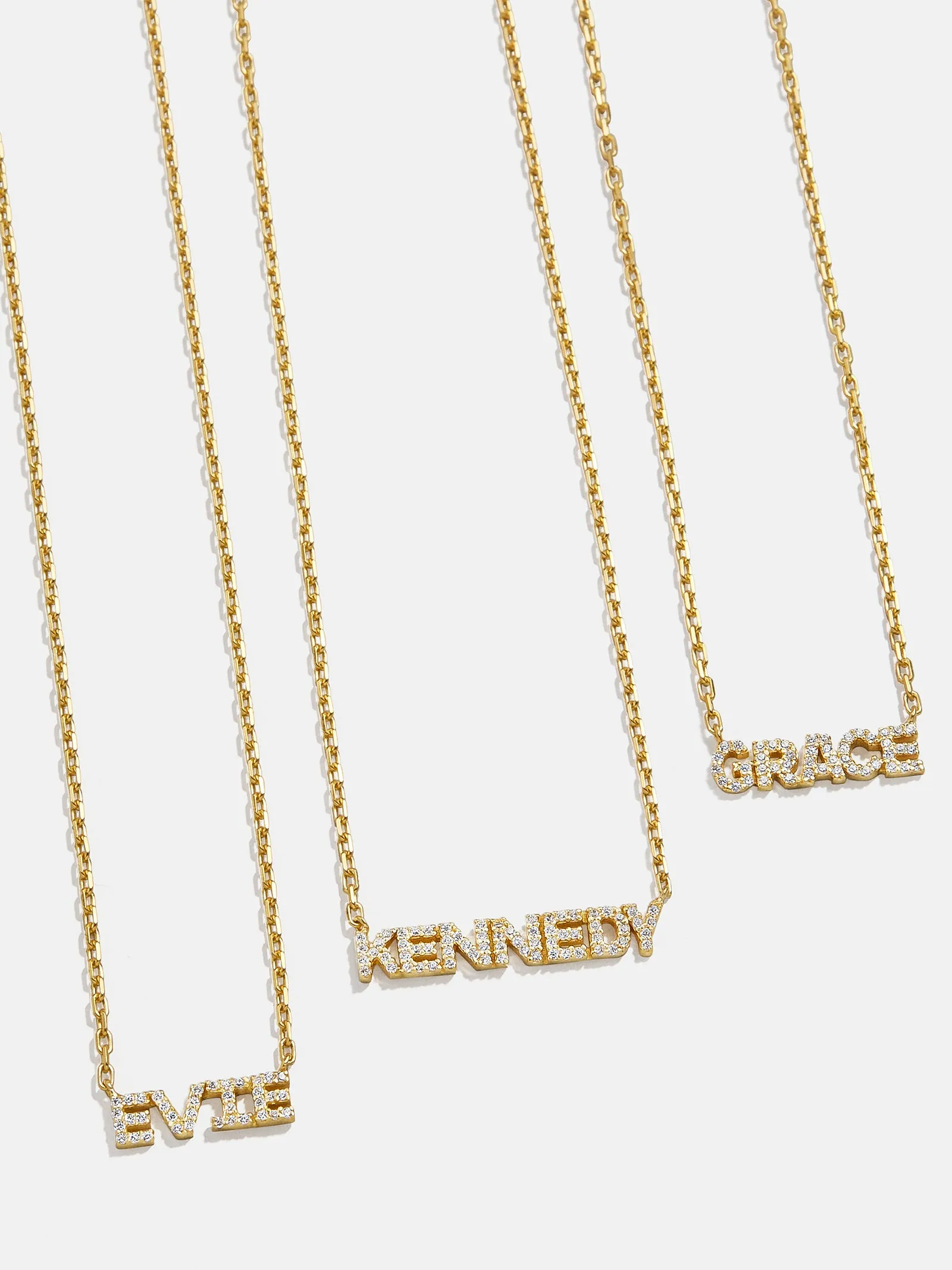 18K Gold Mini Custom Nameplate Necklace - Small