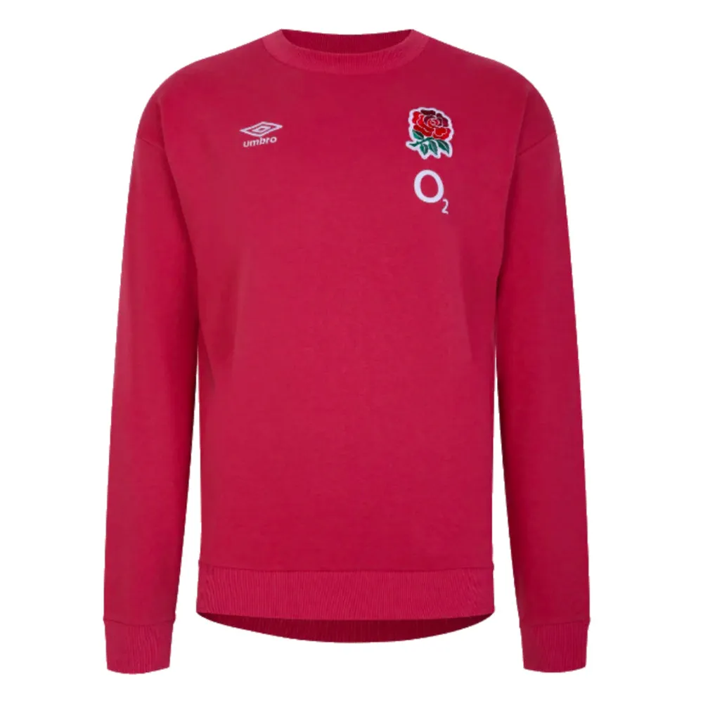 2023-2024 England Rugby Fleece Sweat (Earth Red)