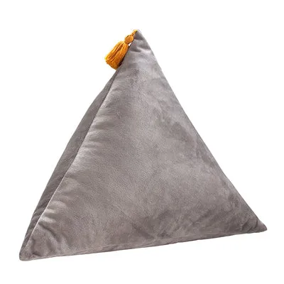 3D Velvet Triangle Throw Cushion