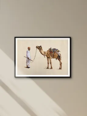 A Camel and the Rider in Miniature Painting by Mohan Prajapati