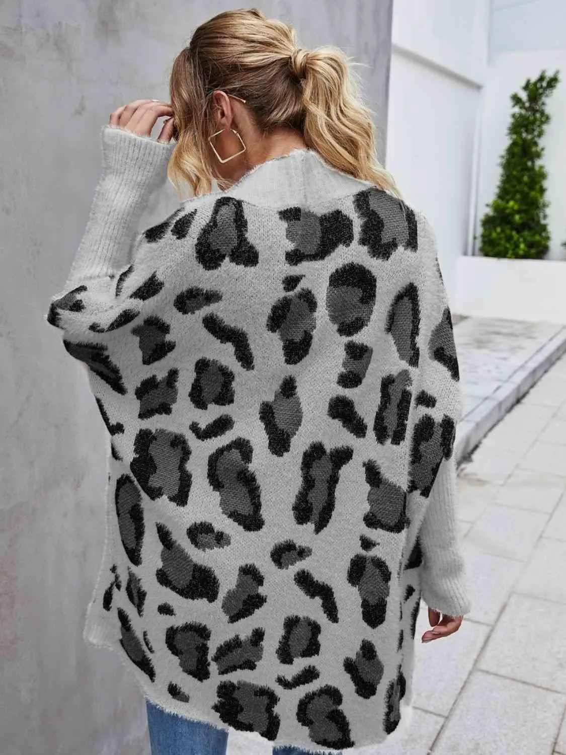 Abby Leopard Pattern Fuzzy Cardigan