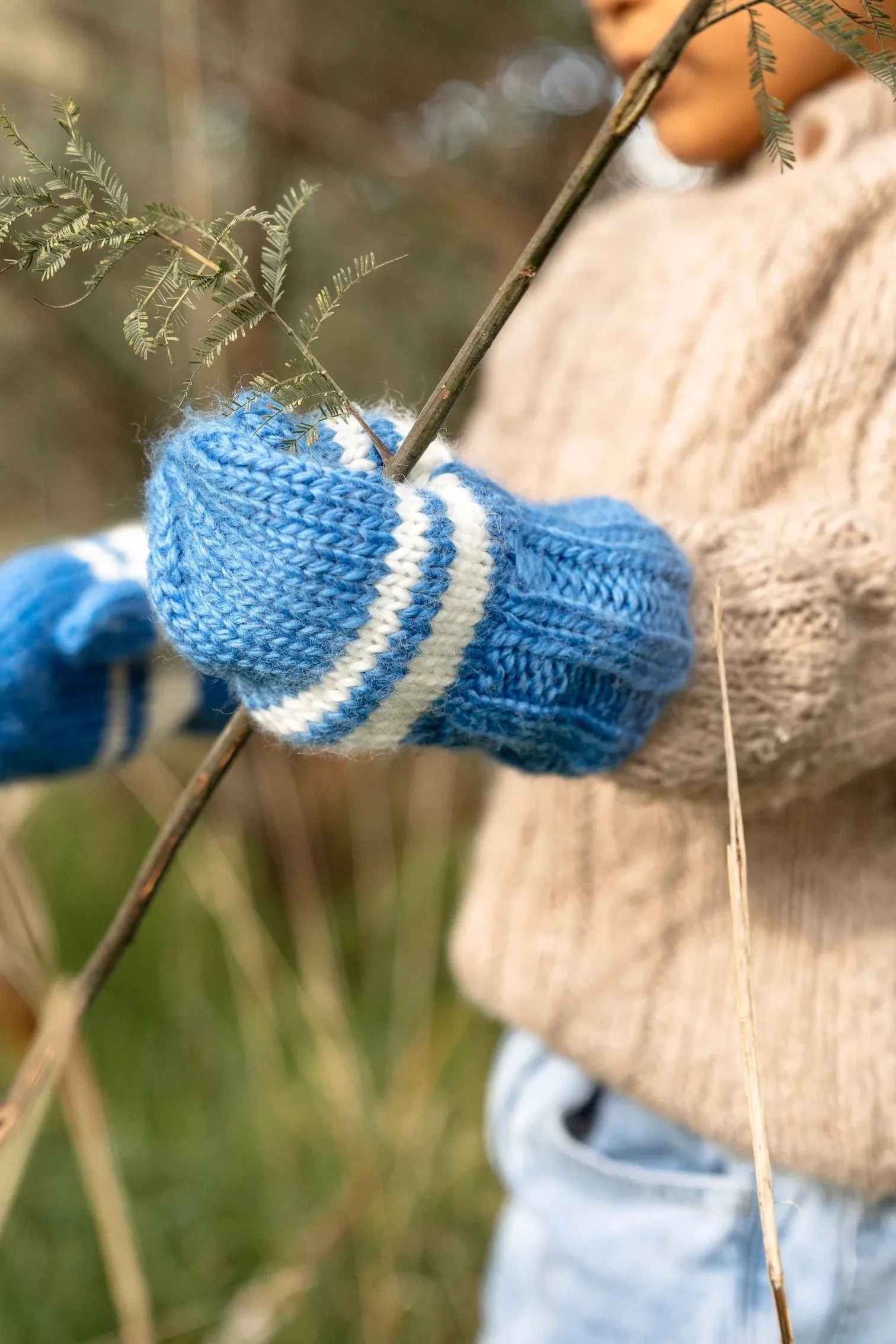 Acorn Kids - 80's Mittens - Blue