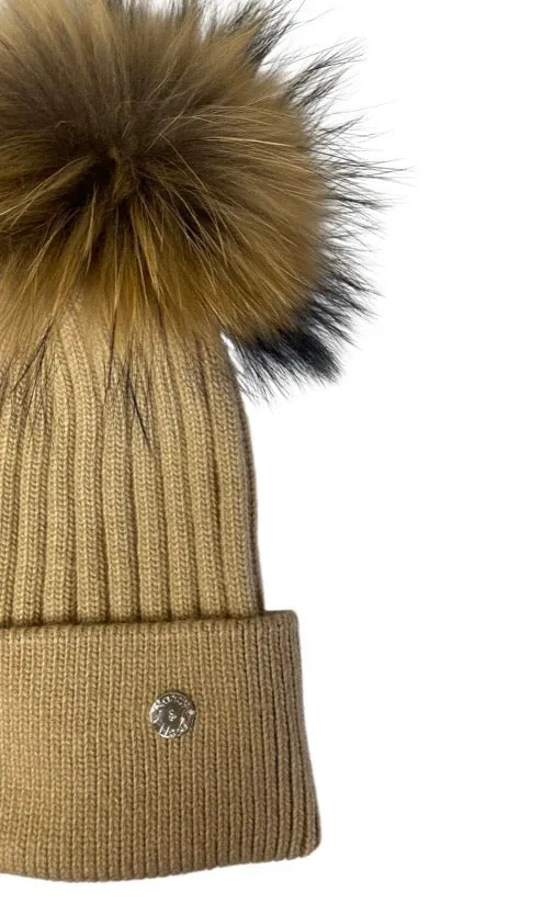 Adult Single PomPom Hat Camel