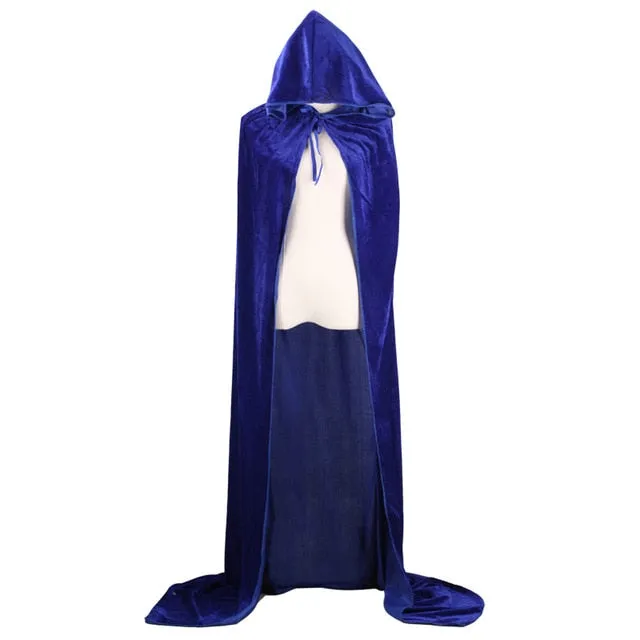 Adult Witch Long Halloween Cloaks Hood and Capes Halloween Costumes for Women Men Cosplay Costumes Velvet Cosplay Clothing