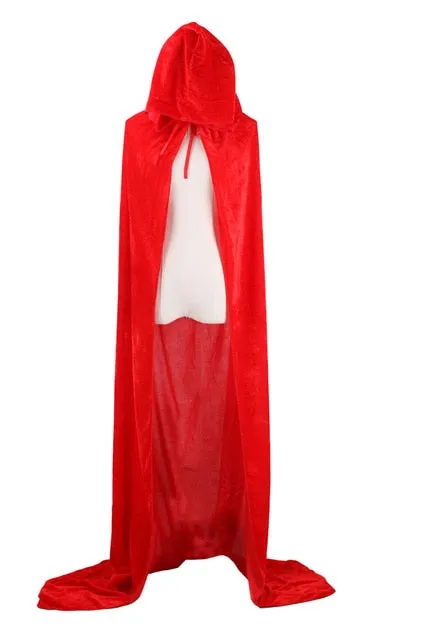 Adult Witch Long Halloween Cloaks Hood and Capes Halloween Costumes for Women Men Cosplay Costumes Velvet Cosplay Clothing