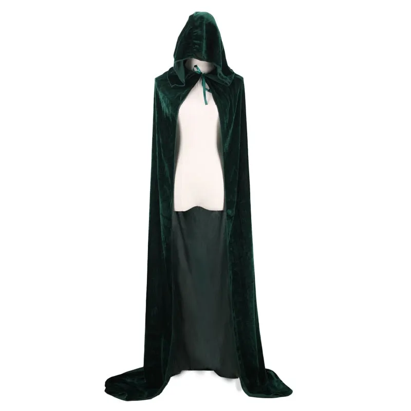 Adult Witch Long Halloween Cloaks Hood and Capes Halloween Costumes for Women Men Cosplay Costumes Velvet Cosplay Clothing