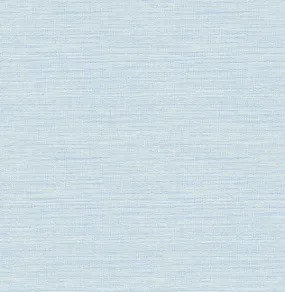 Agave Blue Faux Grasscloth Wallpaper