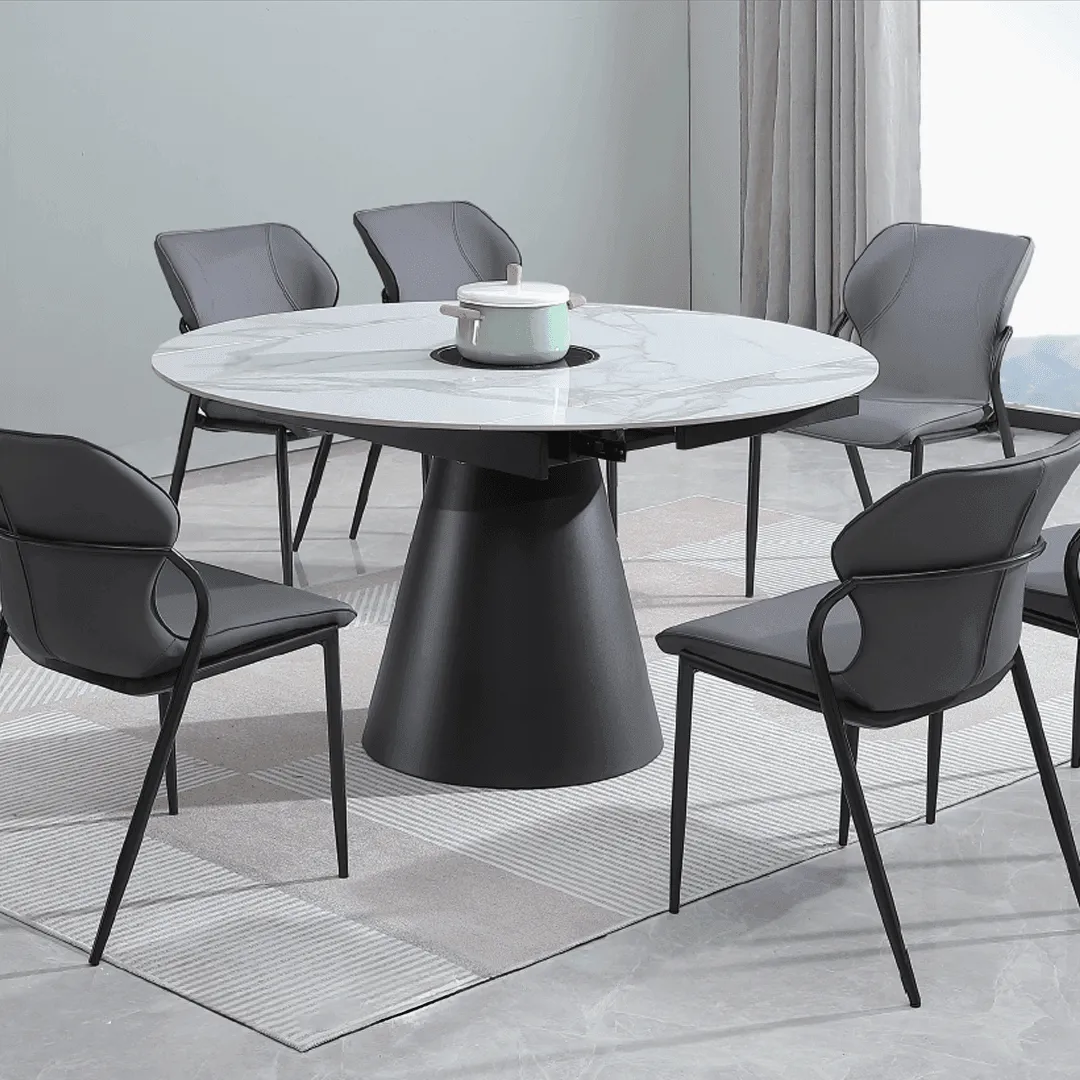 Algol Extendable Round Dining Table with Integrated Cooker