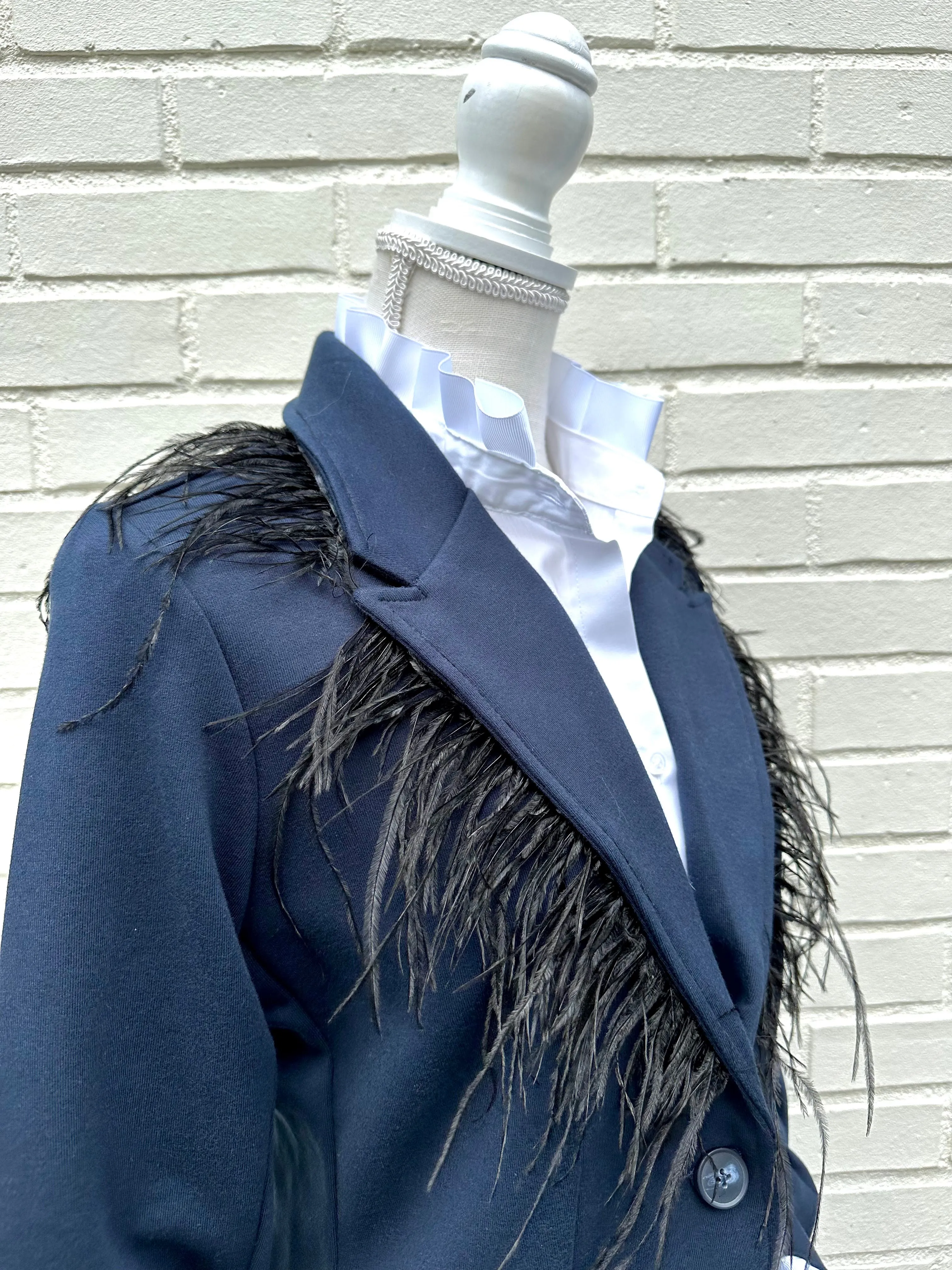 Alice Feathered Navy Blazer (FB01)