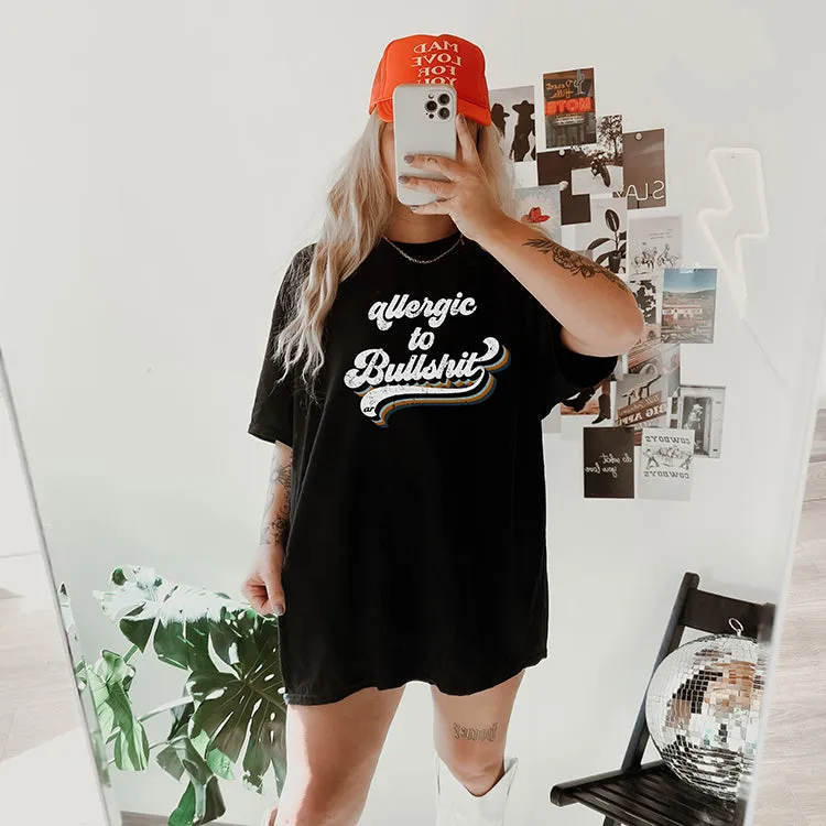 Allergic To Bullshit Retro Graphic Tee (Wholesale)