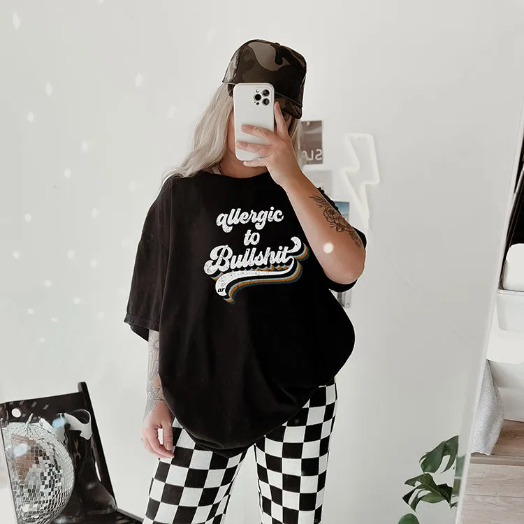 Allergic To Bullshit Retro Graphic Tee (Wholesale)