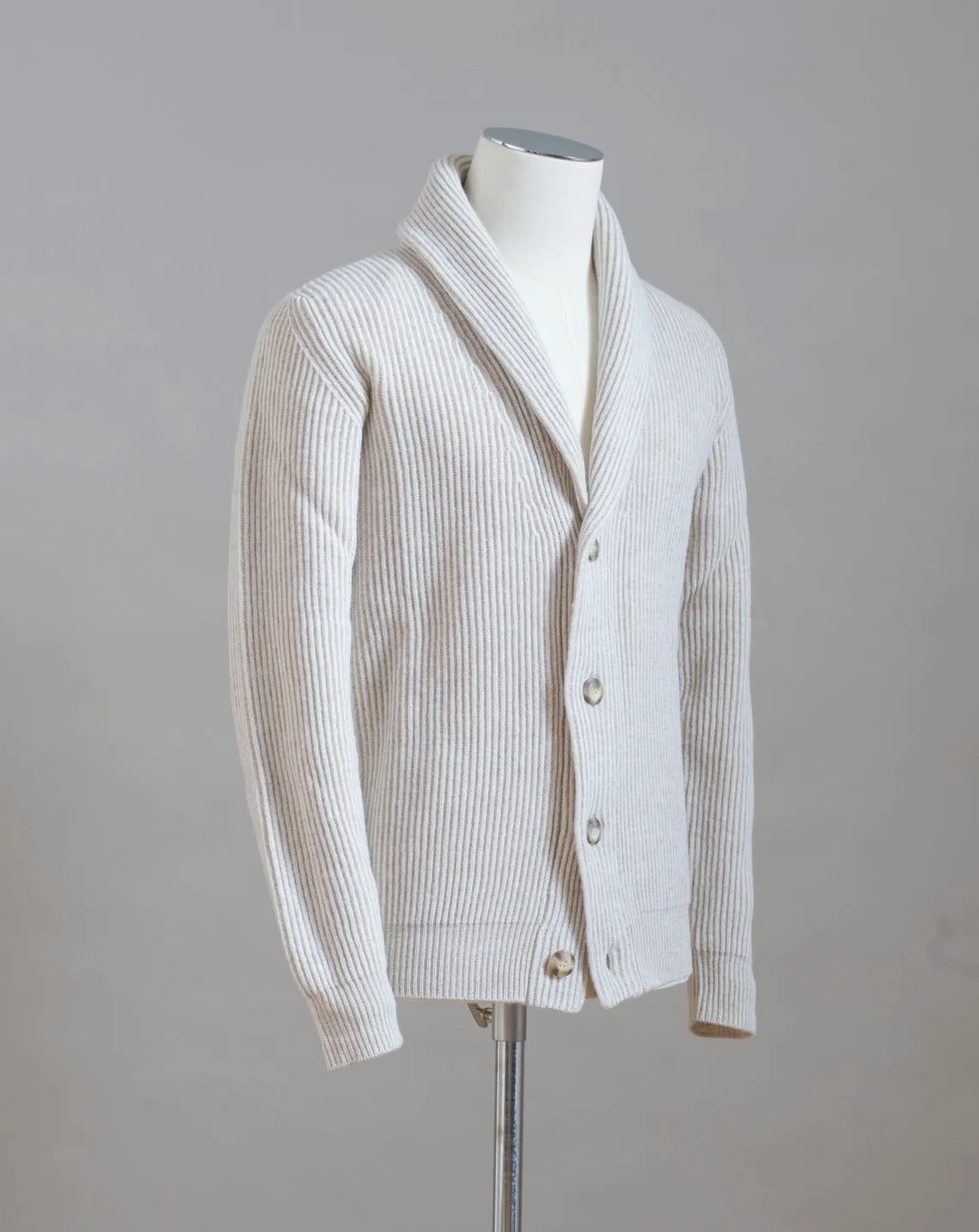 Altea Wool & Cashmere Shawl Cardigan / Light Beige