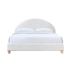 Archie Boucle Queen Bed (White)