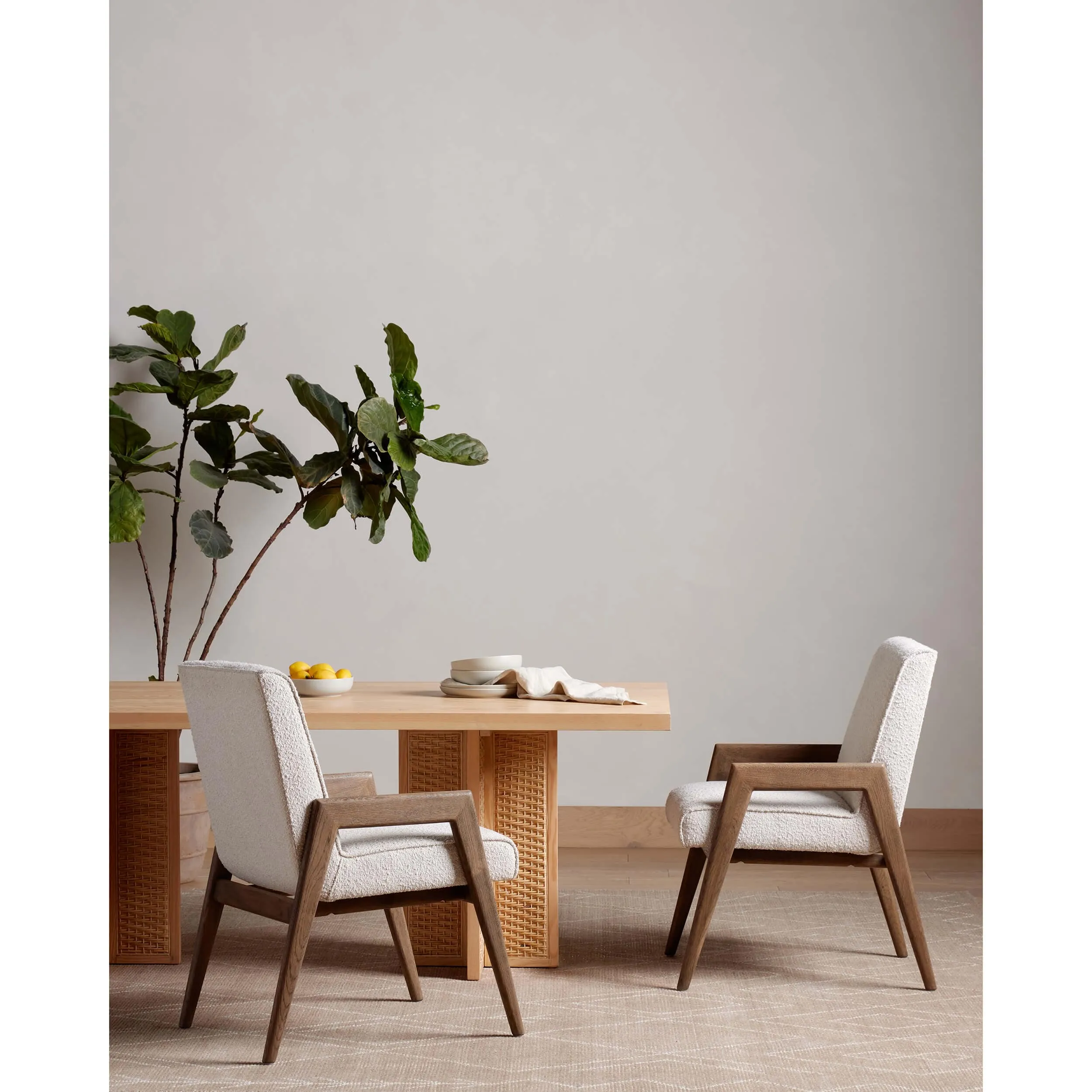 Aresa Dining Chair, Knoll Natural/Fawn Oak, Set of 2