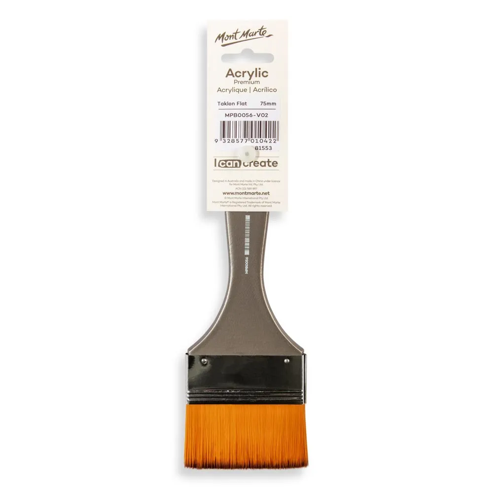 Artist Acrylic Brush Premium Taklon Flat Wide 75mm