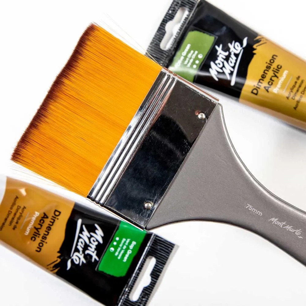 Artist Acrylic Brush Premium Taklon Flat Wide 75mm