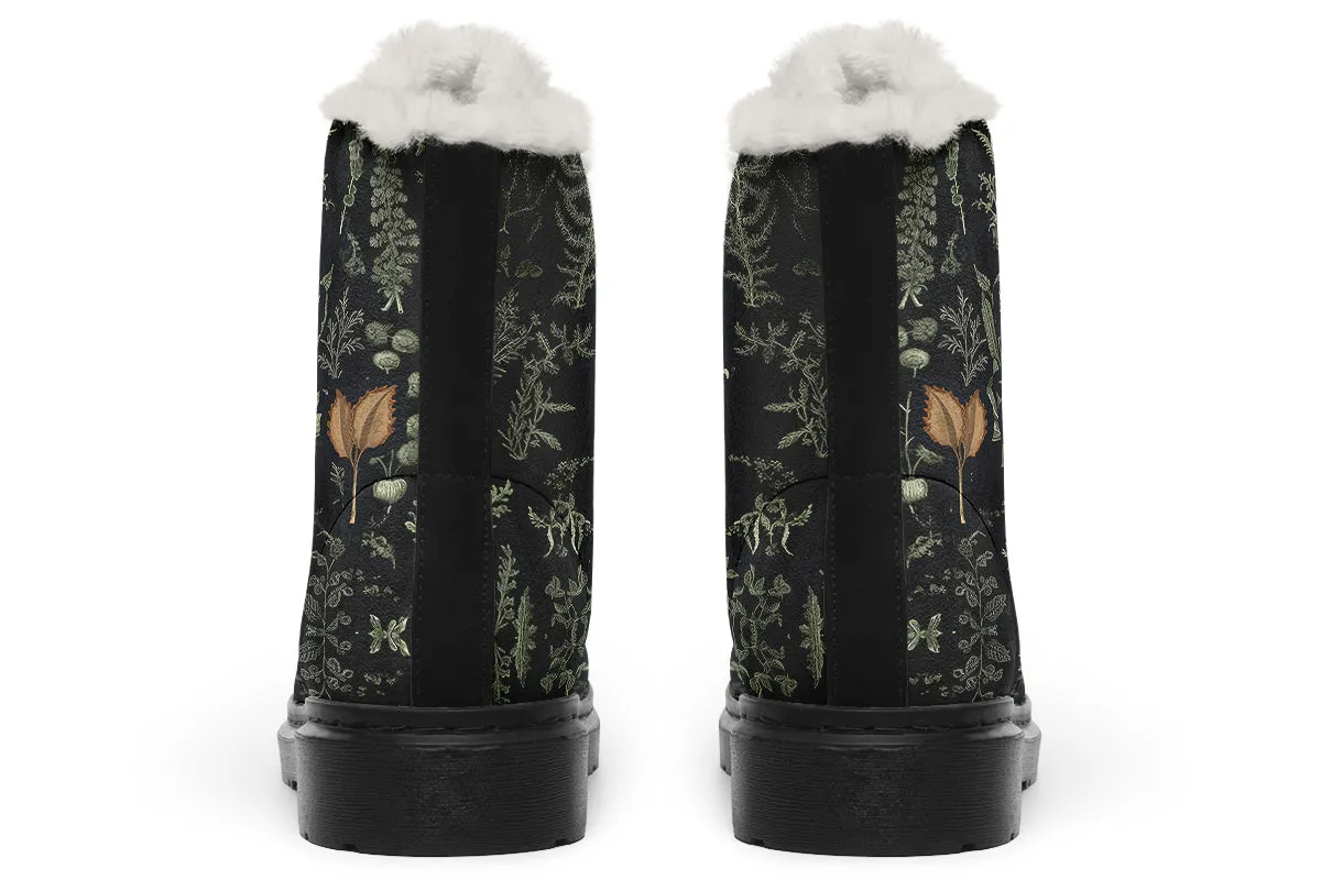 Autumn Memoir Winter Boots - Warm Micro-Suede Doc-Style Boots Lined with Vegan Wool