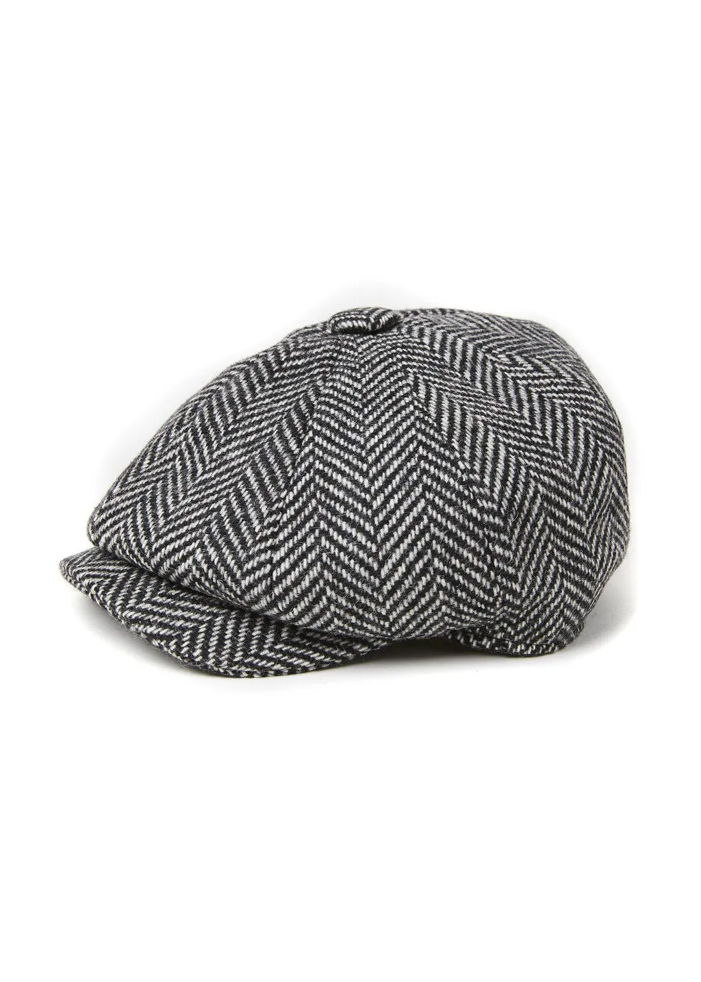 Baker Boy Cap (Wide Tooth Black Herringbone)