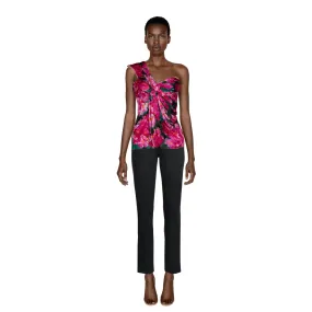 Balenciaga Nicolas Ghesquière Floral Silk One Shoulder Top | FR 40