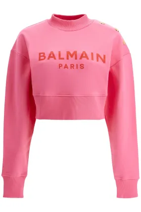 BALMAIN cropped sweatshirt with buttons