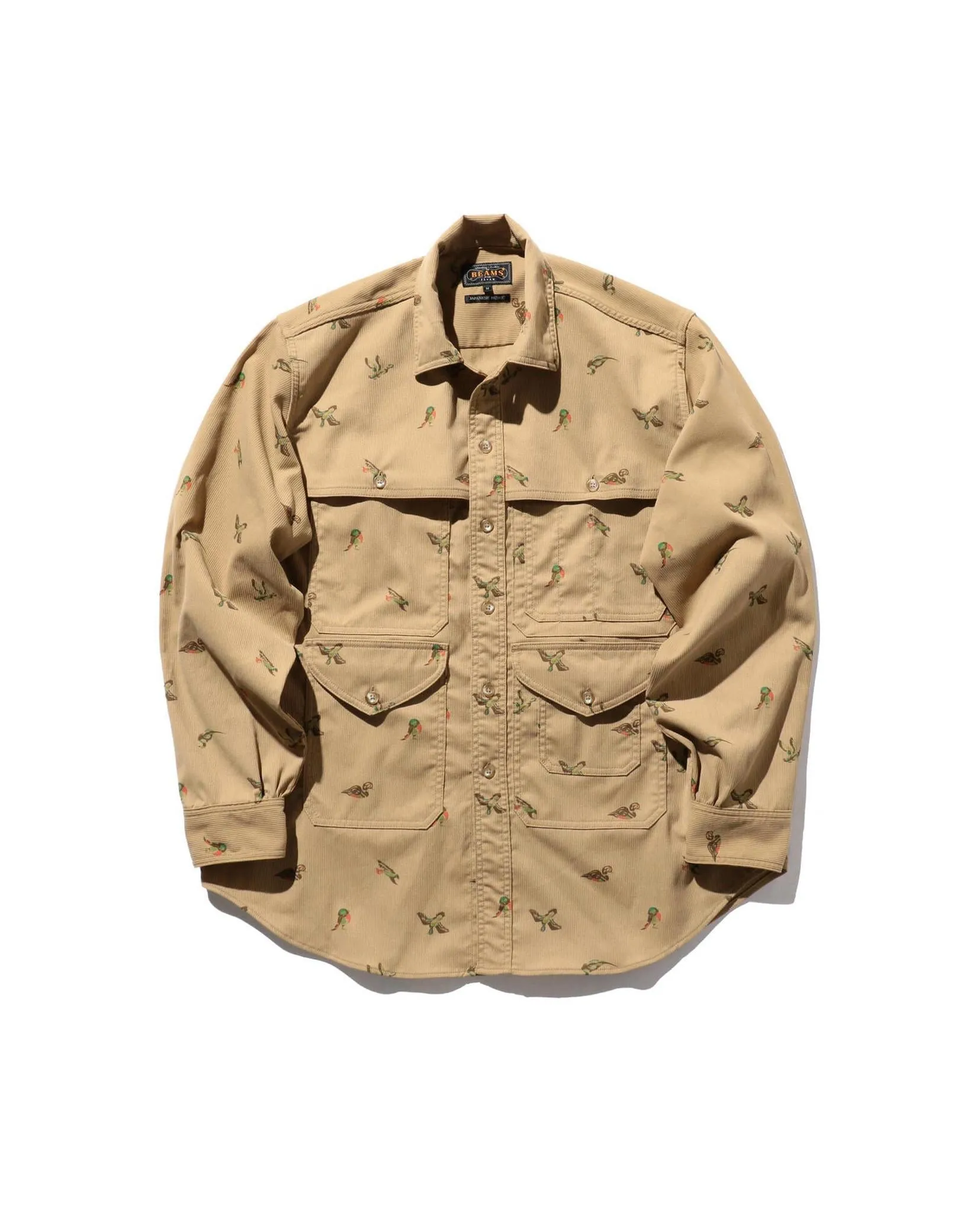 Mens Outdoor Adventure Shirt in Soft Polyester Corduroy by Beams Plus