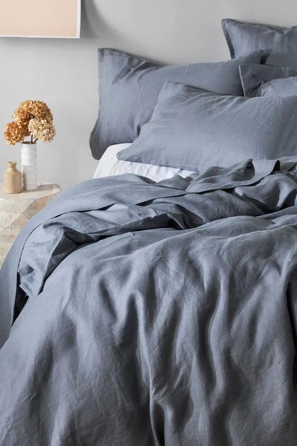 Belgian Washed Linen Charcoal Euro Pillowcase