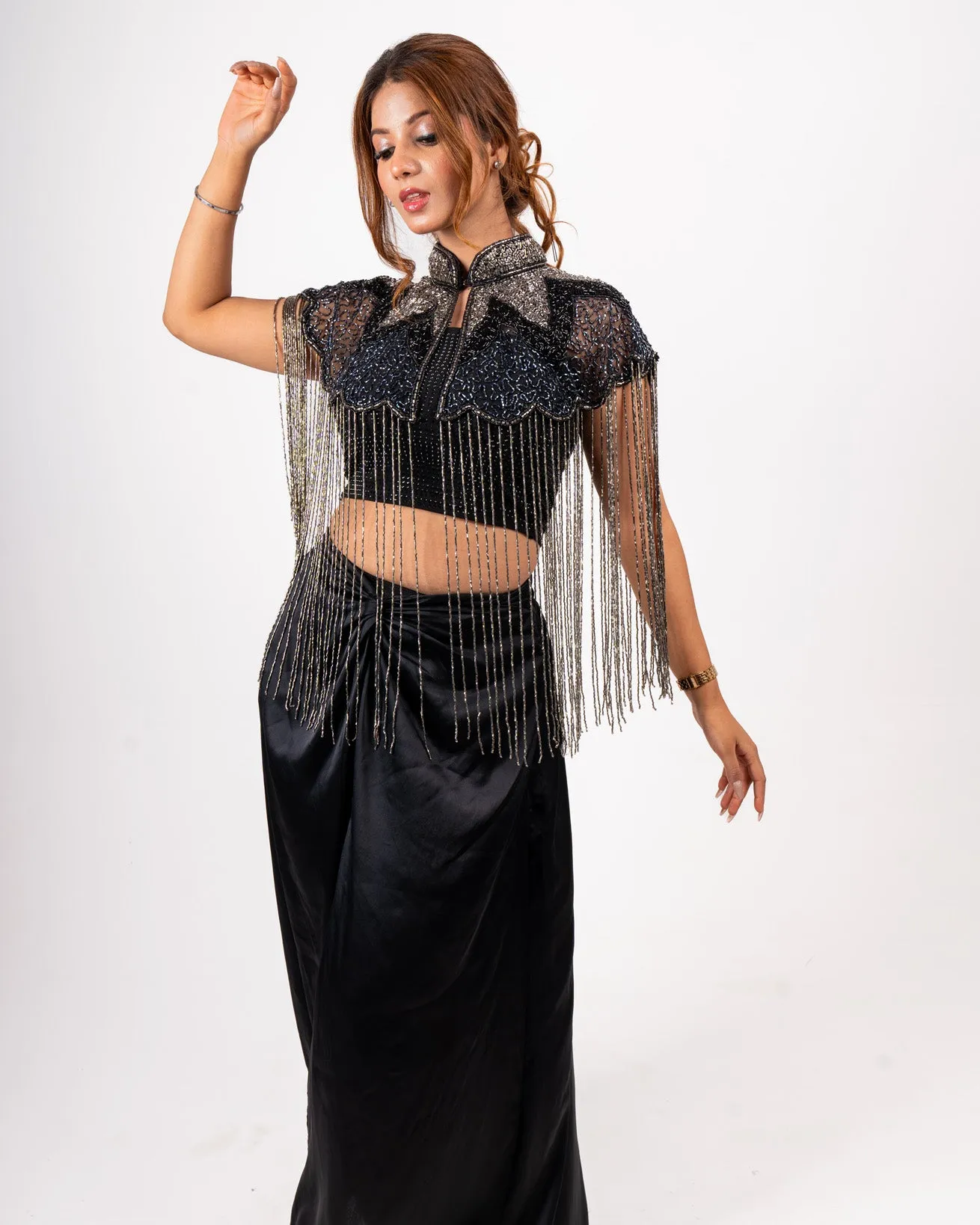 Black & Silver Beaded Shrug