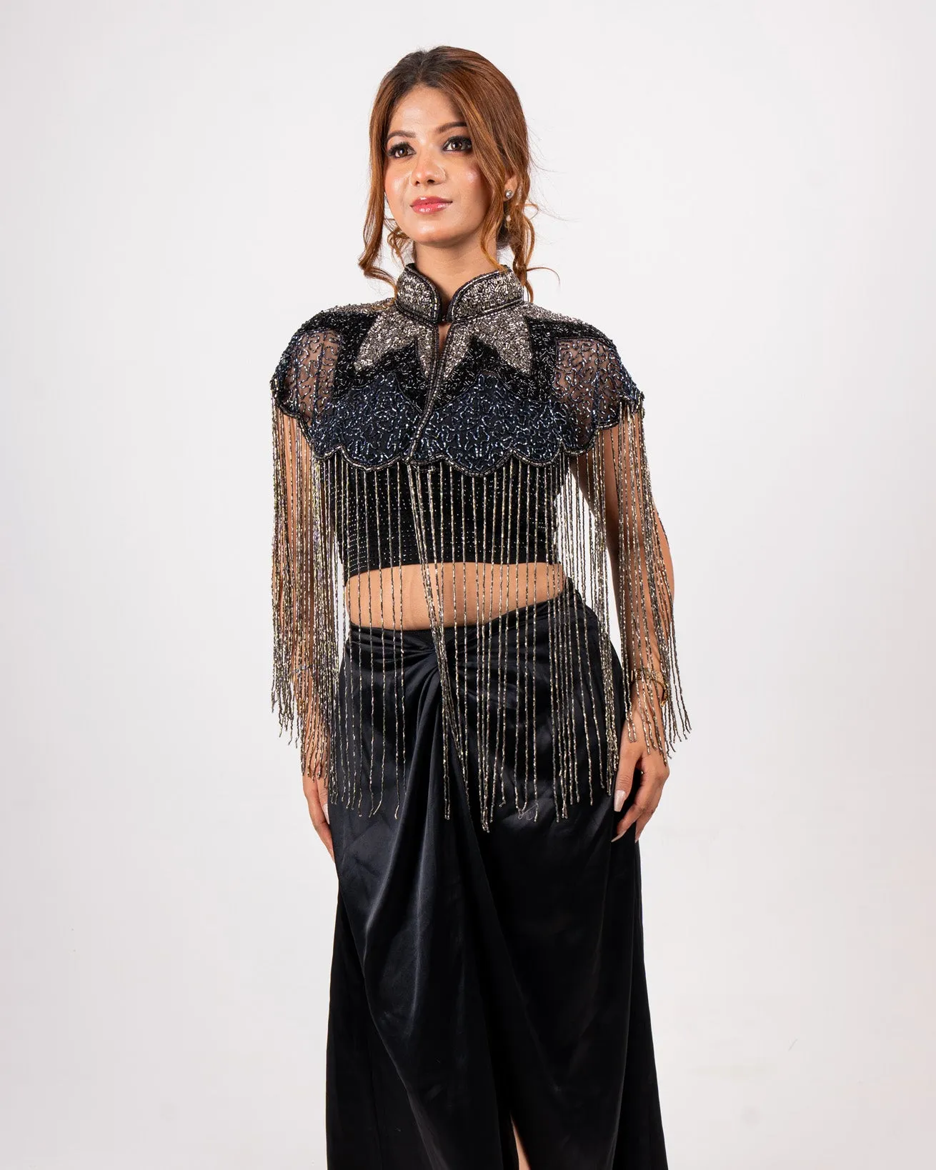 Black & Silver Beaded Shrug