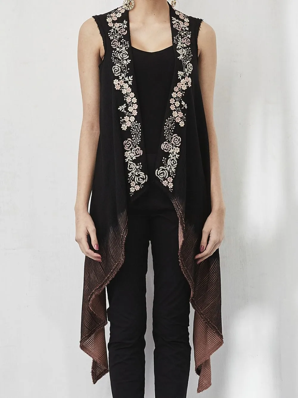 Black Embroidered Cape