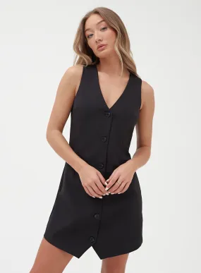 Black Sleeveless Blazer Dress – Odette