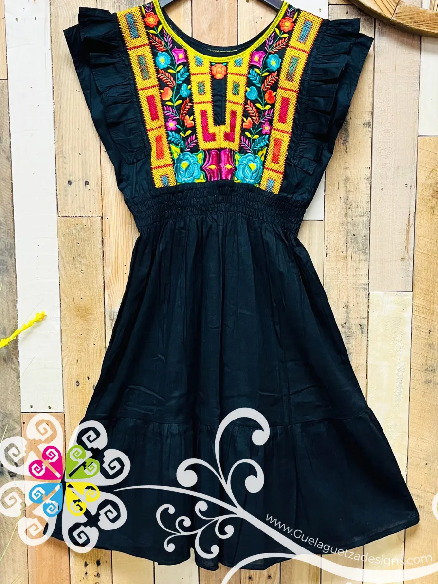 Black Tehuana Bonita Dress