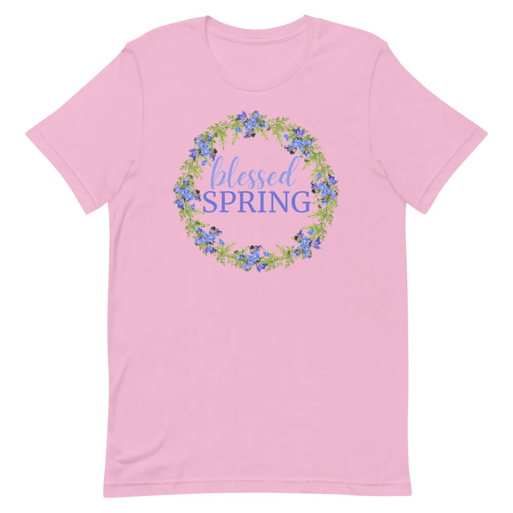 blessed SPRING Floral Wreath T-Shirt (Light Colors)