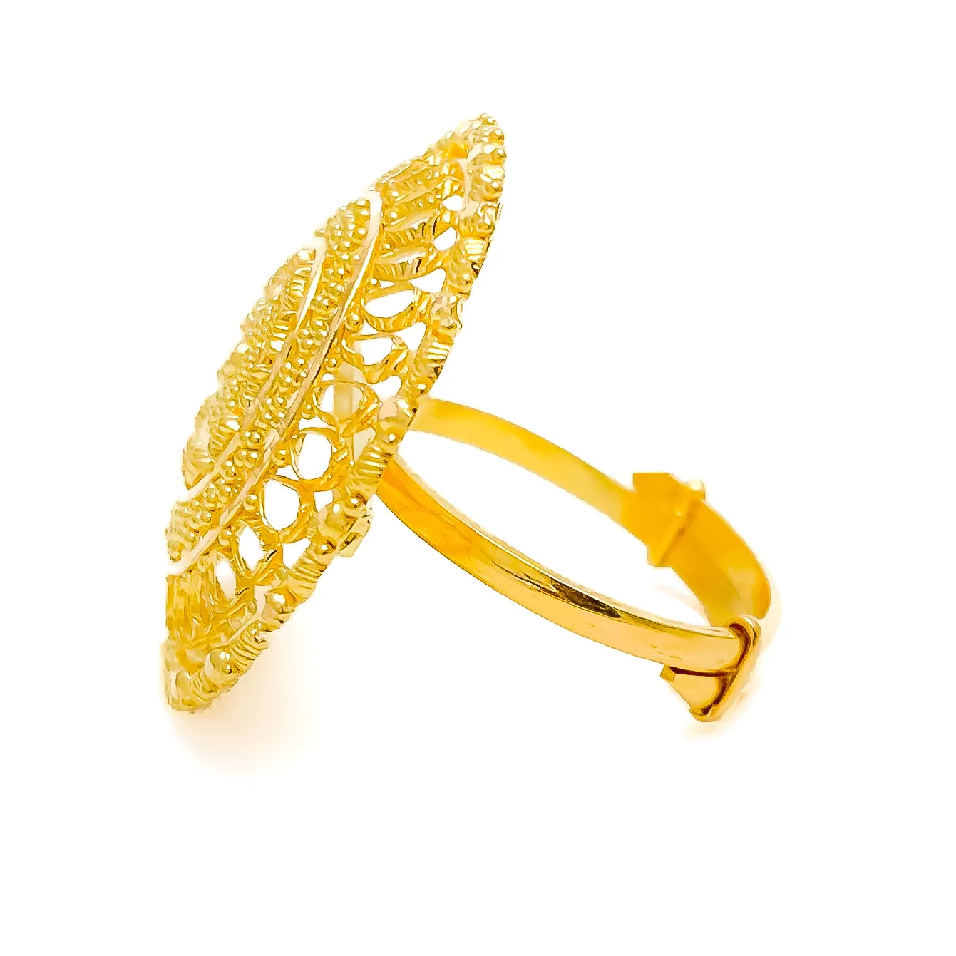 Blooming Floral Jali 22k Gold Statement Ring