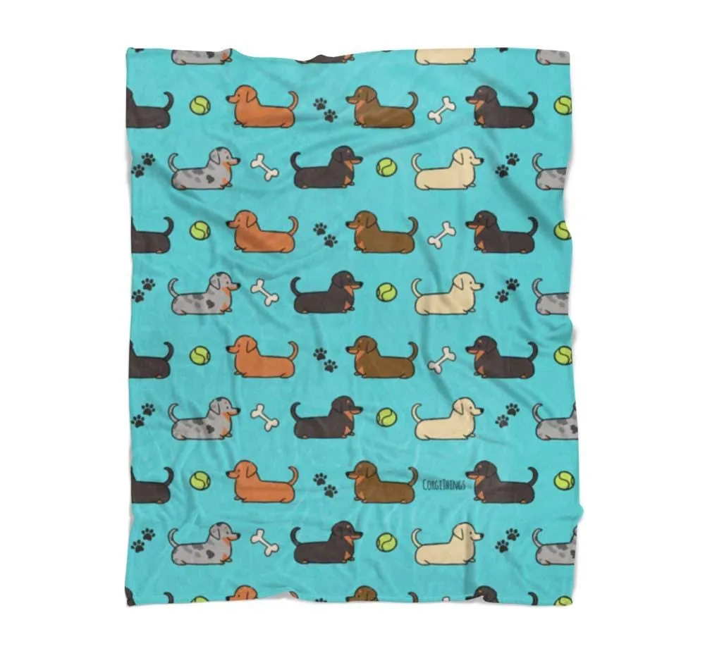 Blue "Doxie Frens" Blanket | 3 Sizes