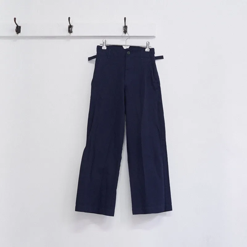 boiled polyester side buckle trousers