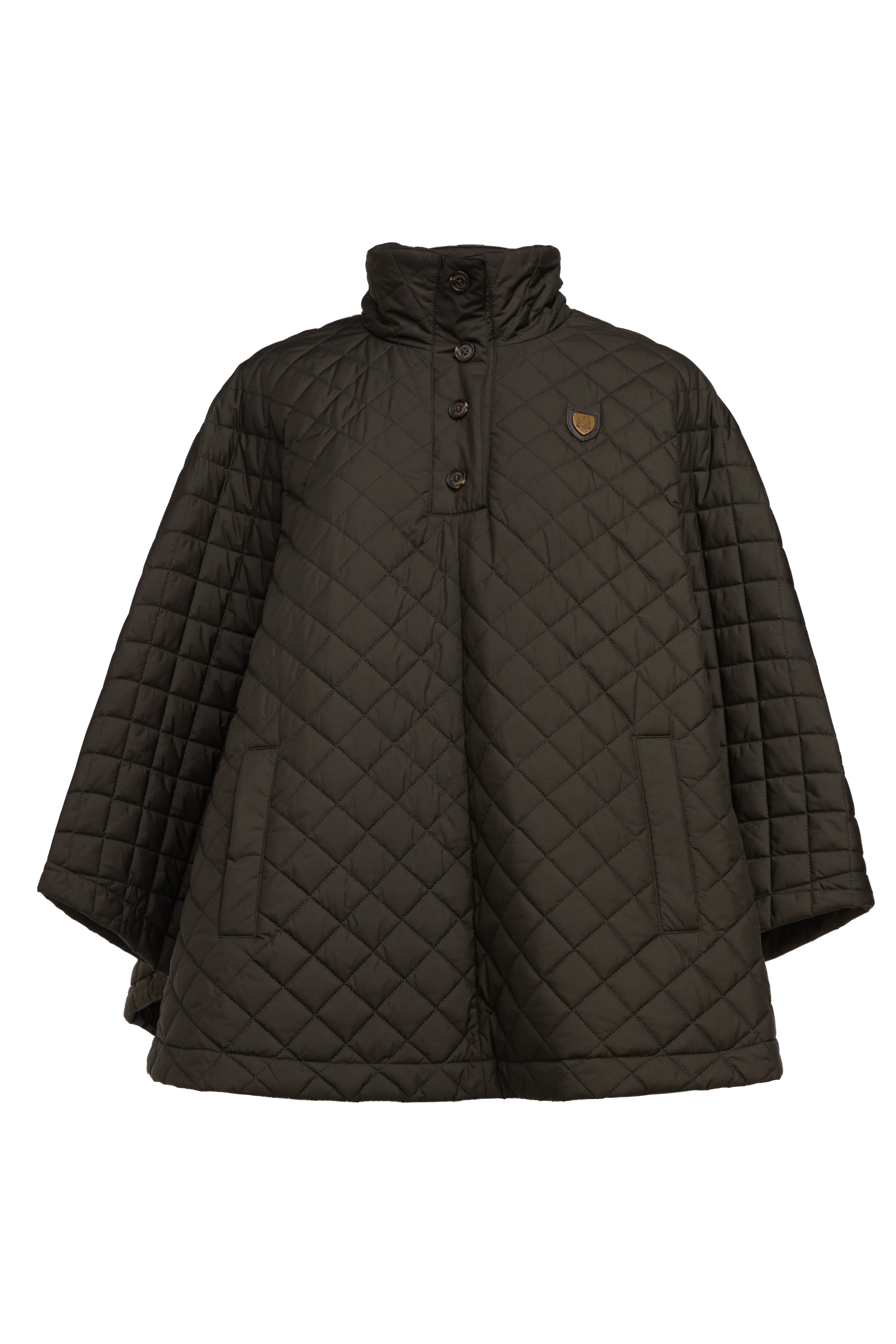 Brooke Quilted Cape (Dark Olive)