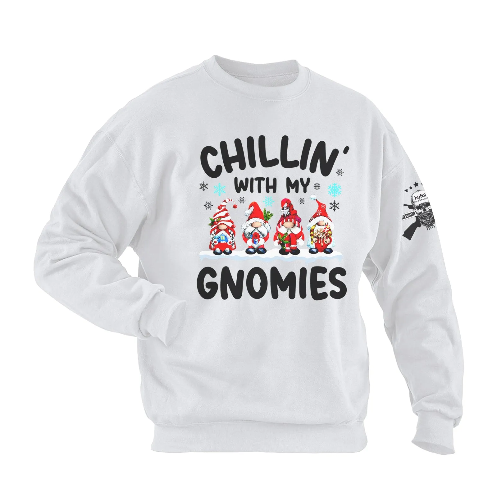 CHILLIN WITH MY GNOMIES COTTON GRAPHIC SWEATSHIRT