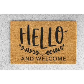 Coir Doormat - "Hello And Welcome"