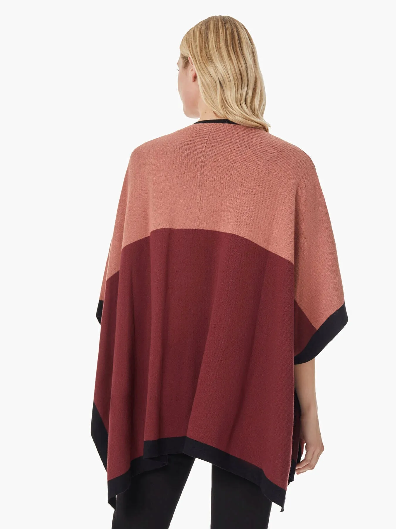 Colorblock Knit Cape