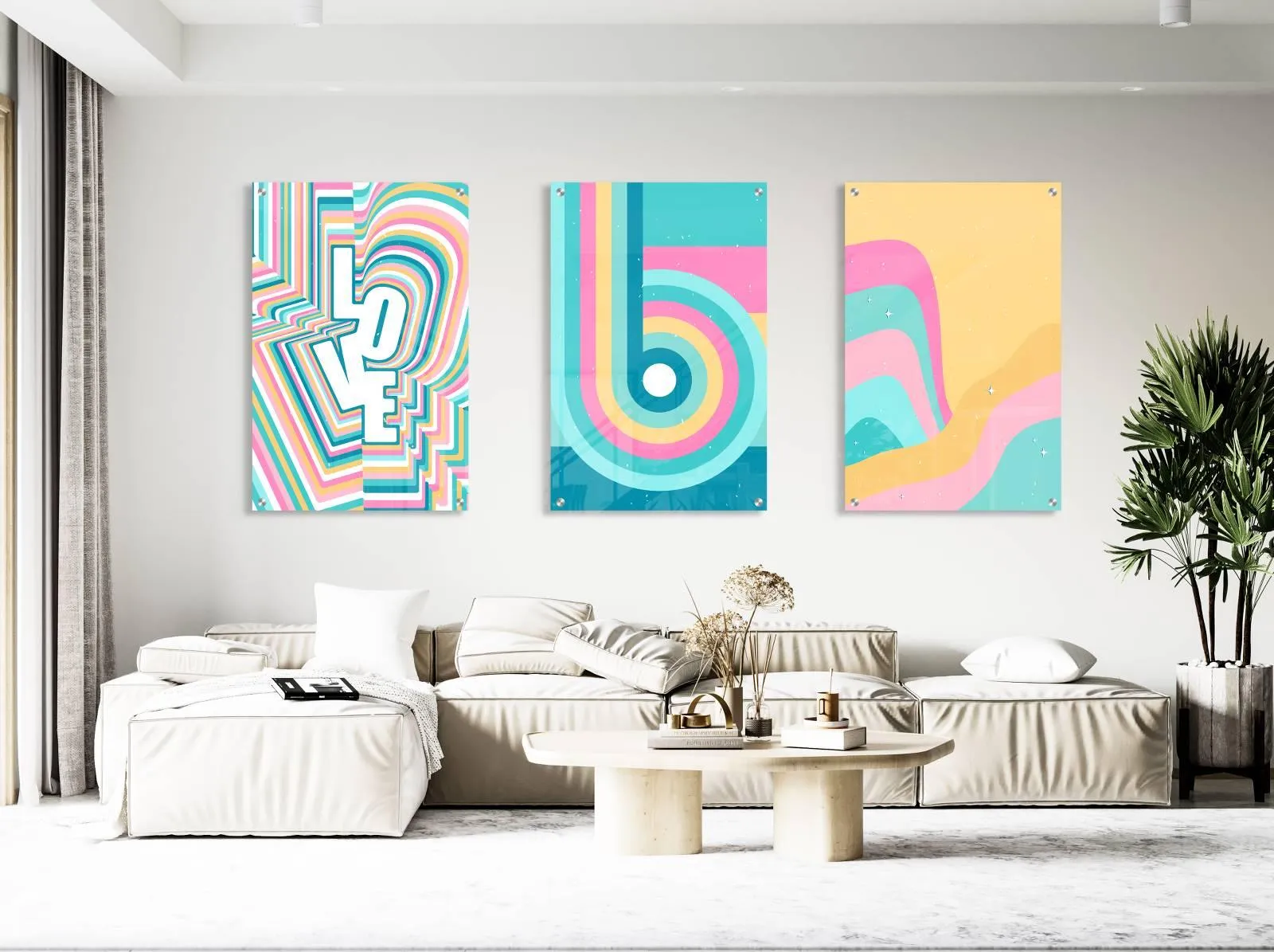 Colorful Design Set of 3 Prints Modern Wall Art Modern Artwork