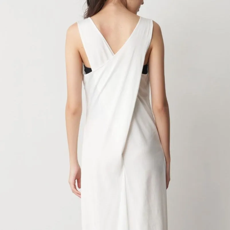 Cool Cotton Draped Back Midi Dress