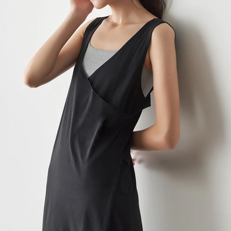 Cool Cotton Draped Back Midi Dress