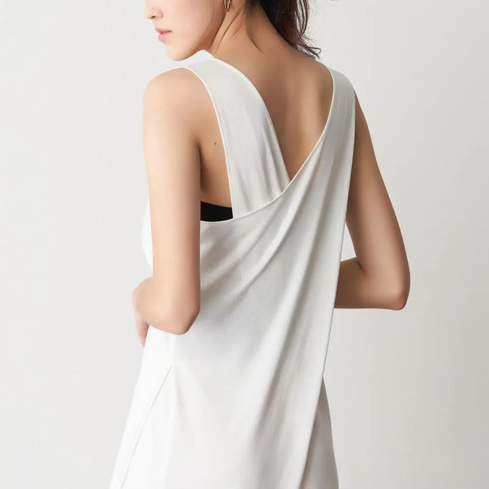 Cool Cotton Draped Back Midi Dress