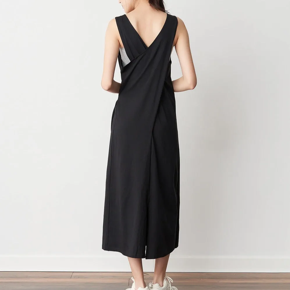 Cool Cotton Draped Back Midi Dress