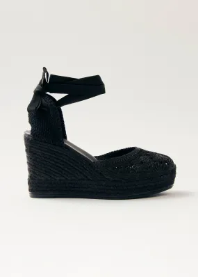 Cordelia Crochet Black Espadrilles