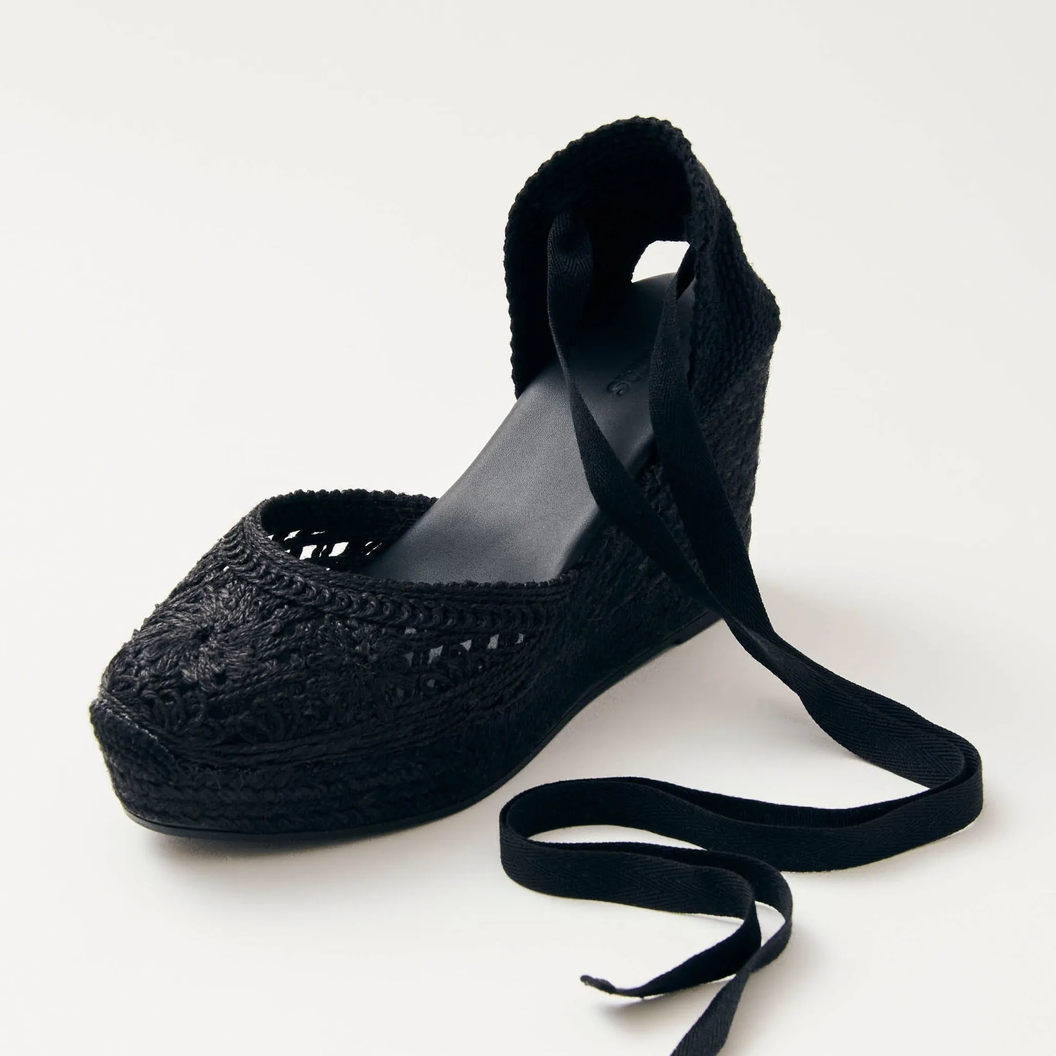 Cordelia Crochet Black Espadrilles