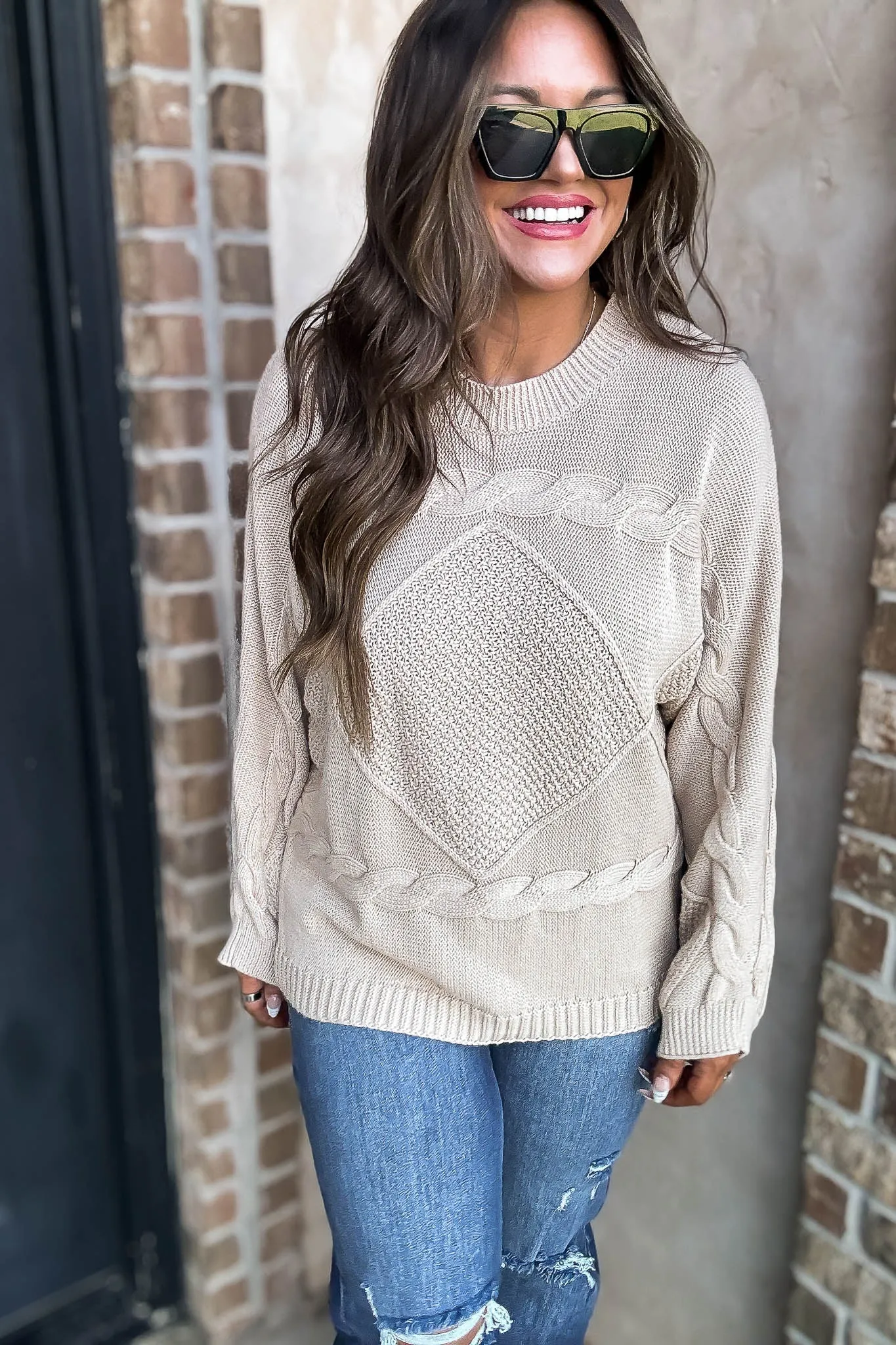 Cream Detailed Sweater