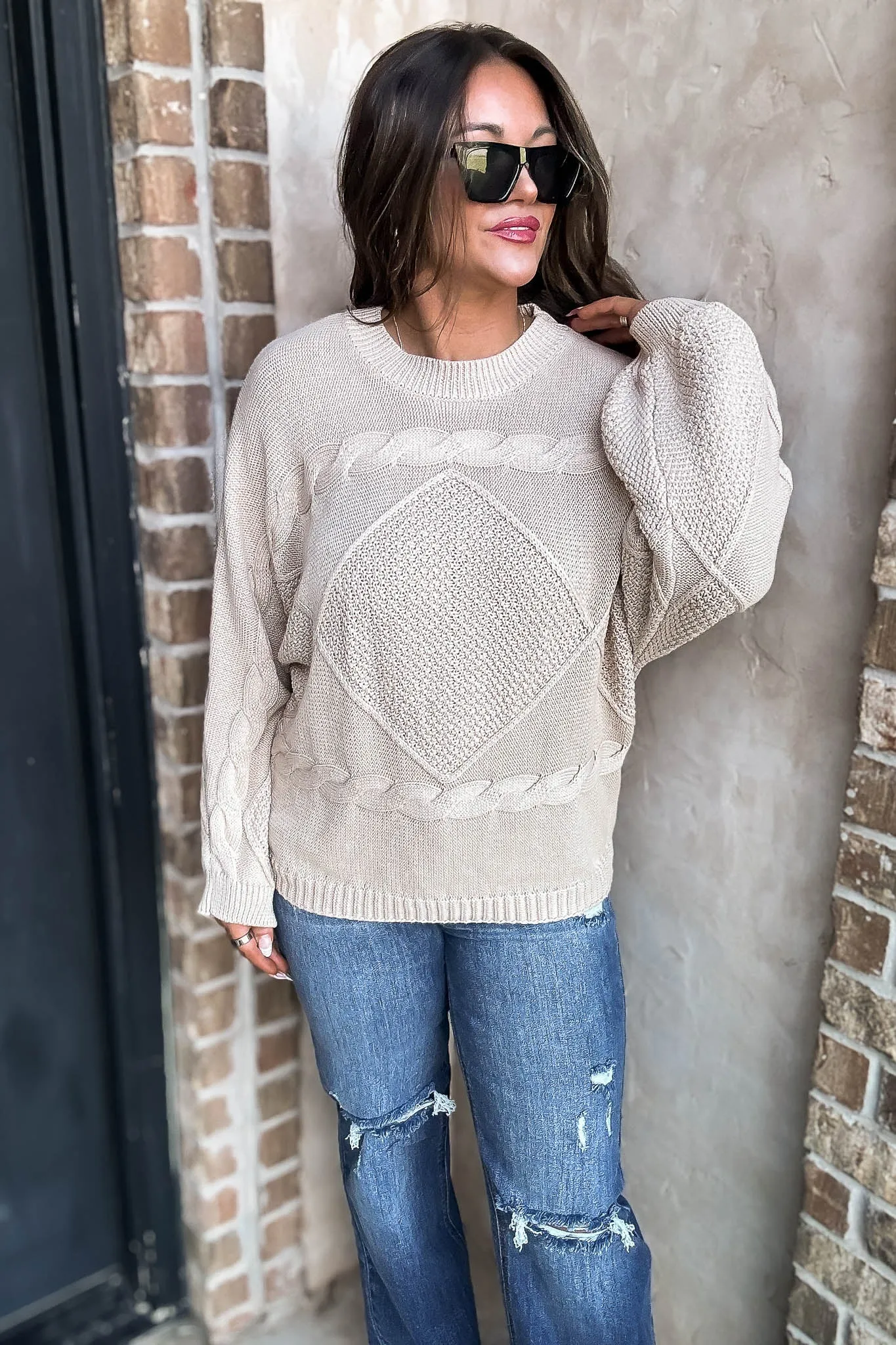 Cream Detailed Sweater